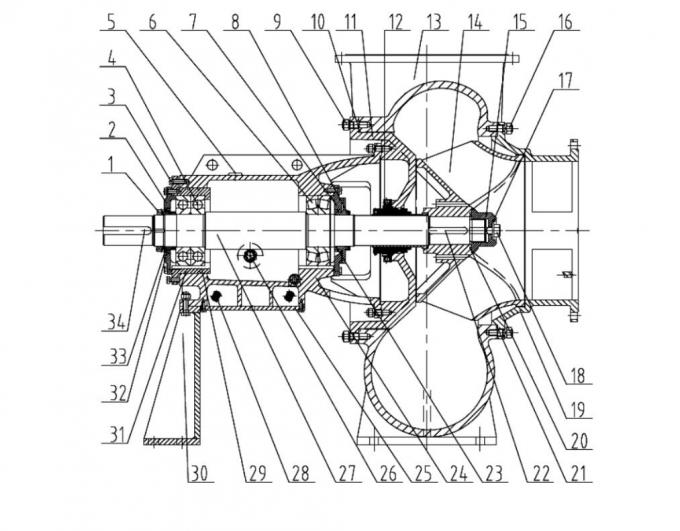 Hochleistungs-horizontale Mischfluss-Pumpe, FGD-Kreiselpumpe-spiralförmiger Entwurf